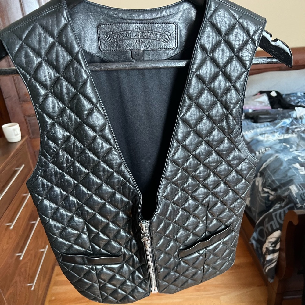100% Authentic Chrome Hearts Leather Vest (Size M)